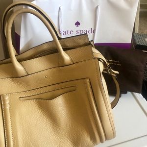 Kate Spade tan large leather satchel